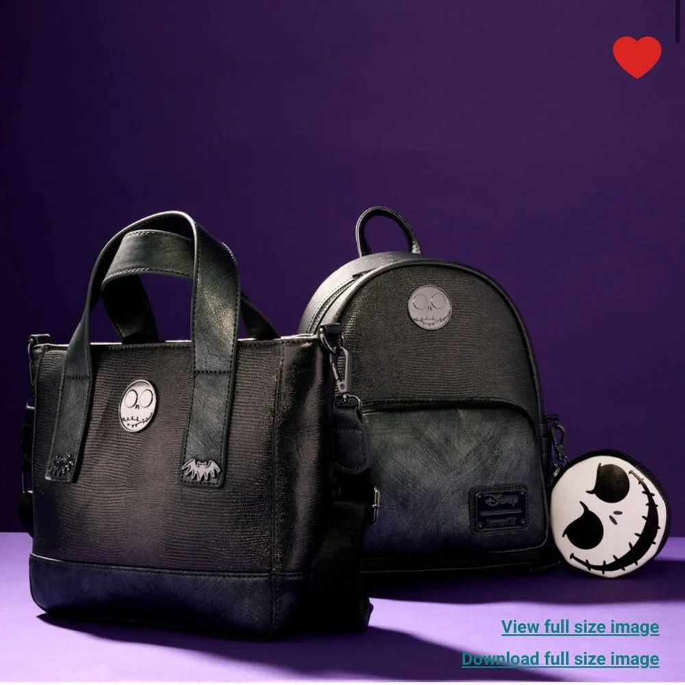 Loungefly The NBC Exclusive Jack Skellington Textured Mini Tote Crossbody Bag
